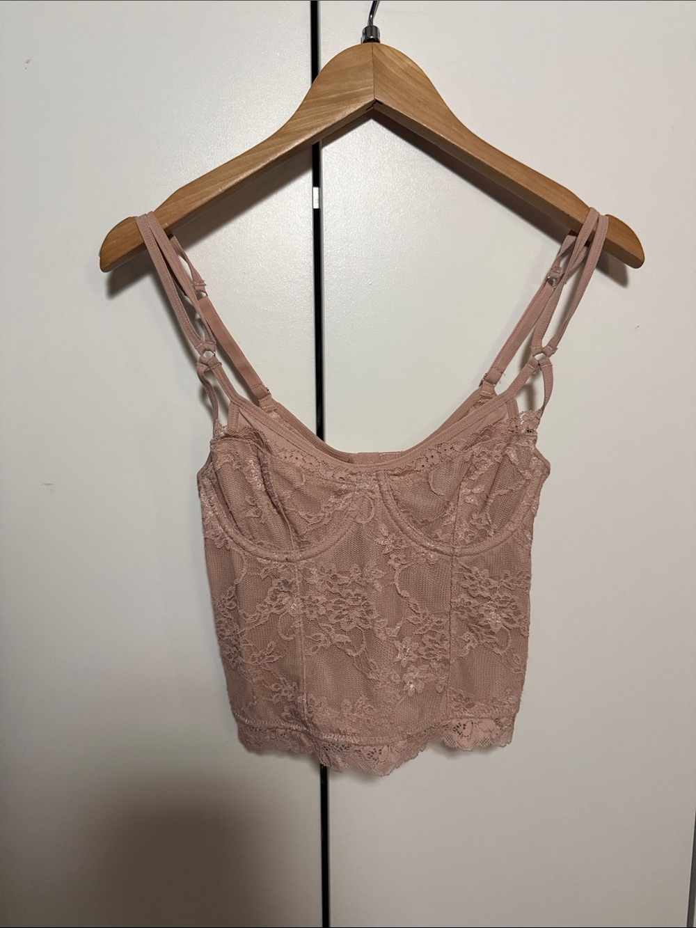 Urban Outfitters Blush Pink Lace Bustier Cami